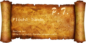Plöchl Tünde névjegykártya